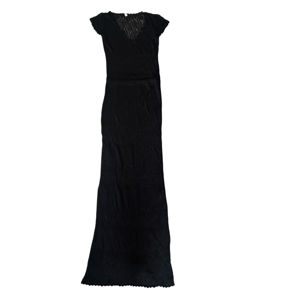 Tulle & Batiste Elegant Crocheted Maxi Dress Black Women’s Size ML Excellent
